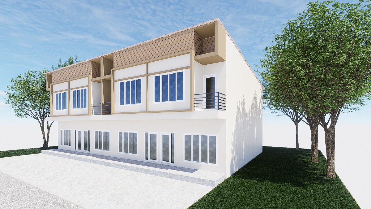 Design render of Commercial Building Design: Corner perspective