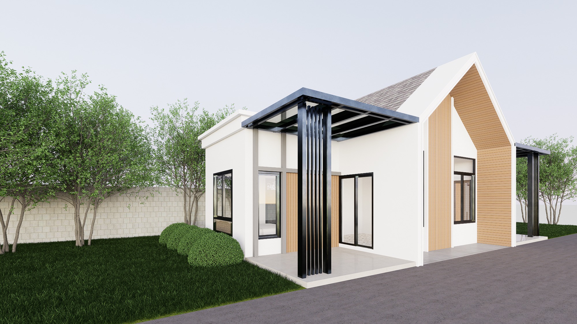 Compact Single-Storey House - Thasala - Design view 03