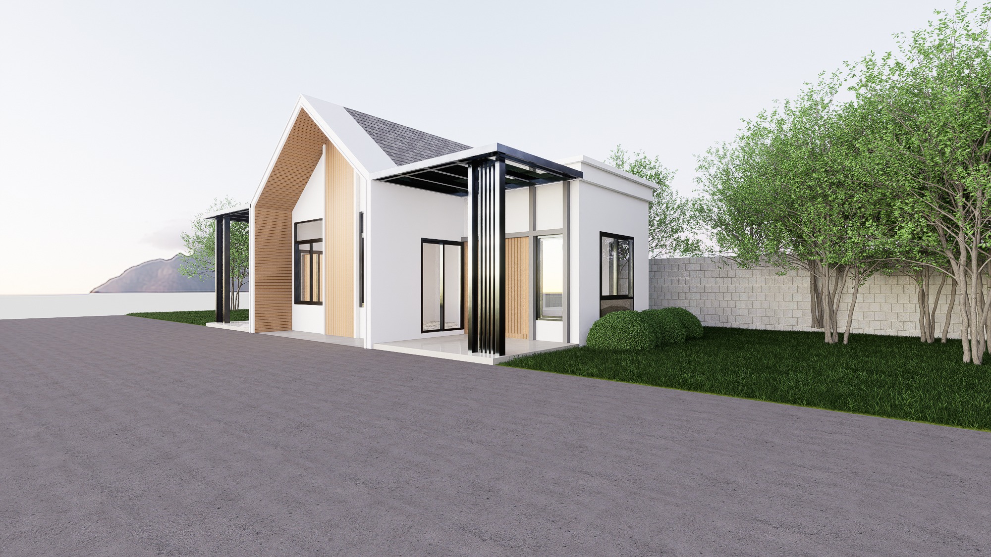 Compact Single-Storey House - Thasala - Design view 05