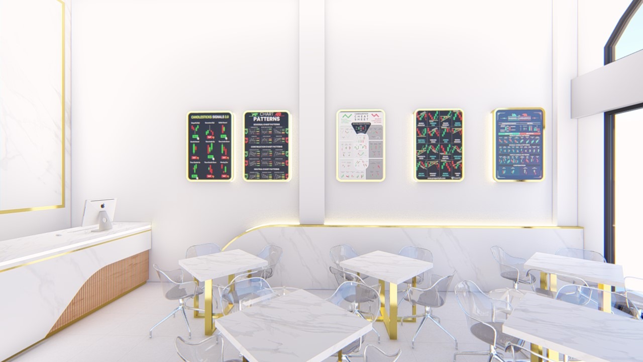 Design render of Trader Office: Shared work area