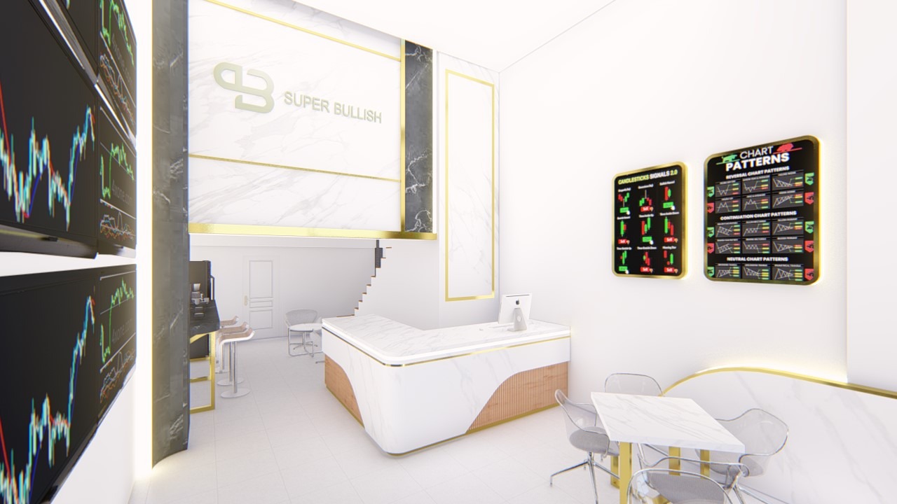 Design render of Trader Office: Reception perspective